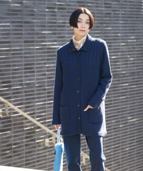 CARA O CRUZ / キャラ・オ・クルス カーディガン・ボレロ | ケーブル編み衿付きカーディガン | 詳細2