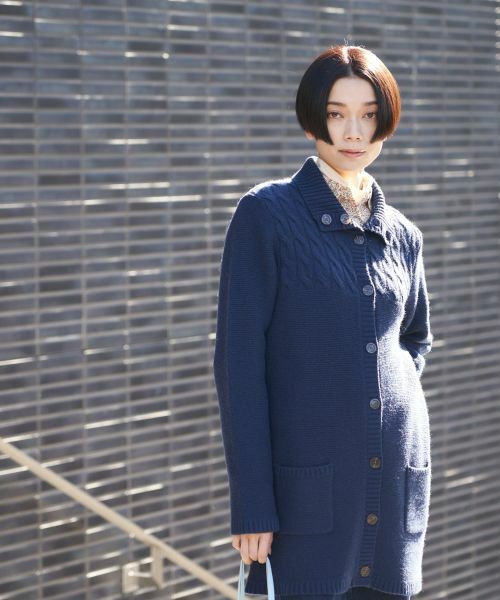 CARA O CRUZ / キャラ・オ・クルス カーディガン・ボレロ | ケーブル編み衿付きカーディガン | 詳細3