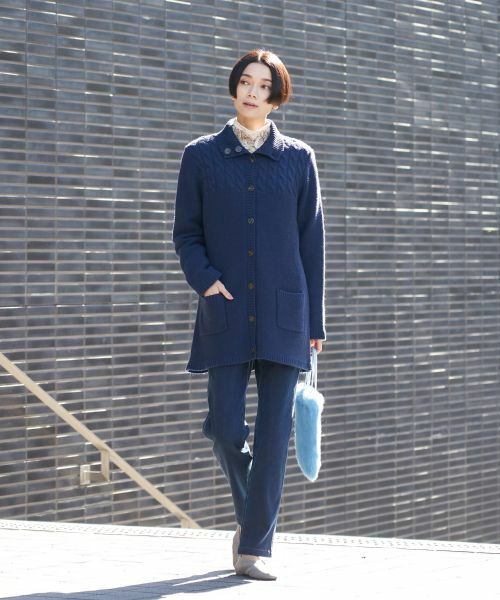 CARA O CRUZ / キャラ・オ・クルス カーディガン・ボレロ | ケーブル編み衿付きカーディガン | 詳細5