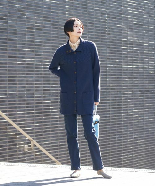 CARA O CRUZ / キャラ・オ・クルス カーディガン・ボレロ | ケーブル編み衿付きカーディガン | 詳細8