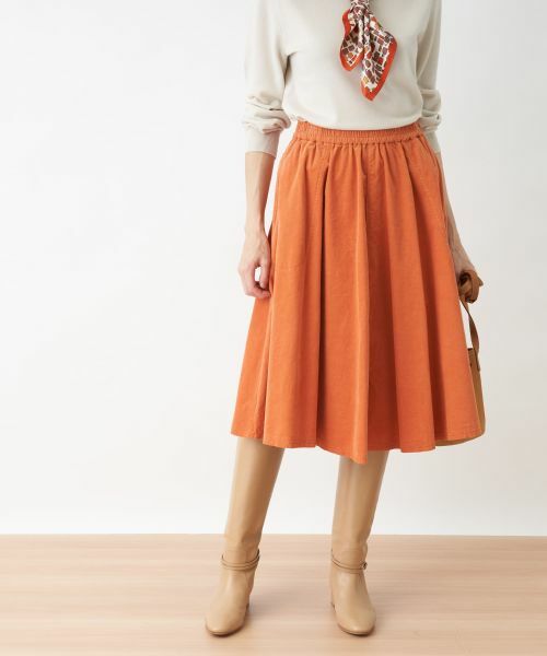 CARA O CRUZ/キャラ・オ・クルス ギャザースカート アプリコット 9(M)