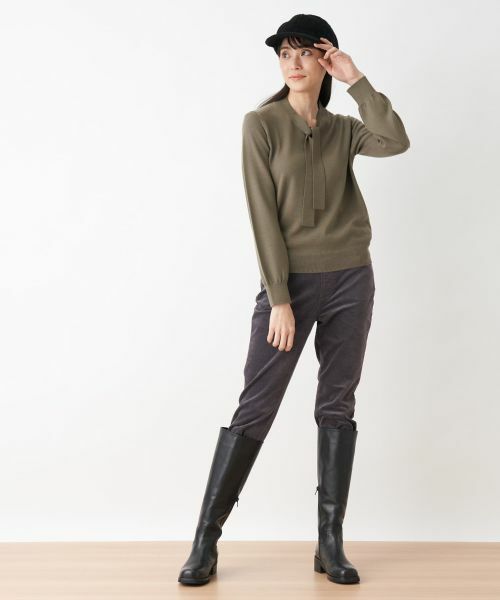 CARA O CRUZ / キャラ・オ・クルス デニムパンツ | 【楽ちん】洗える ウエストリブ コーデュロイのイージーパンツ | 詳細28