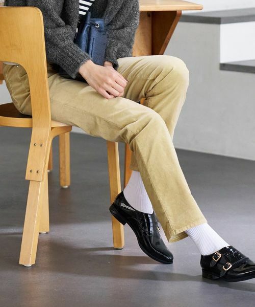 CARA O CRUZ / キャラ・オ・クルス デニムパンツ | 【楽ちん】洗える ウエストリブ コーデュロイのイージーパンツ(レモンイエロー)