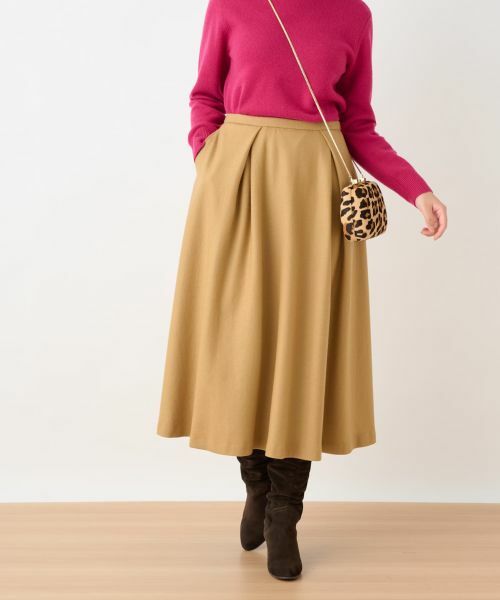 CARA O CRUZ / キャラ・オ・クルス ミニ・ひざ丈スカート | タックフレアスカート | 詳細1