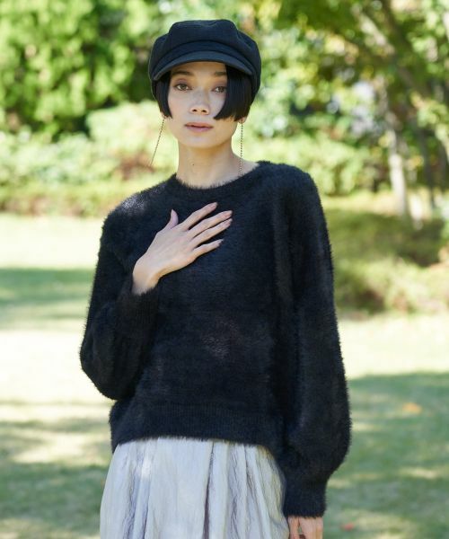 CARA O CRUZ / キャラ・オ・クルス ニット・セーター | ふわふわシャギーニット(ブラック)