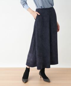 CARA O CRUZ / キャラ・オ・クルス ミニ・ひざ丈スカート | 洗える ウエスト伸縮のびのびコーデュロイのロングスカート