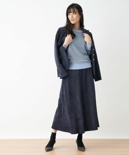 CARA O CRUZ / キャラ・オ・クルス ミニ・ひざ丈スカート | 洗える ウエスト伸縮のびのびコーデュロイのロングスカート | 詳細1