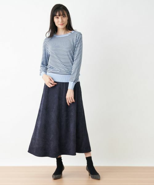 CARA O CRUZ / キャラ・オ・クルス ミニ・ひざ丈スカート | 洗える ウエスト伸縮のびのびコーデュロイのロングスカート | 詳細3