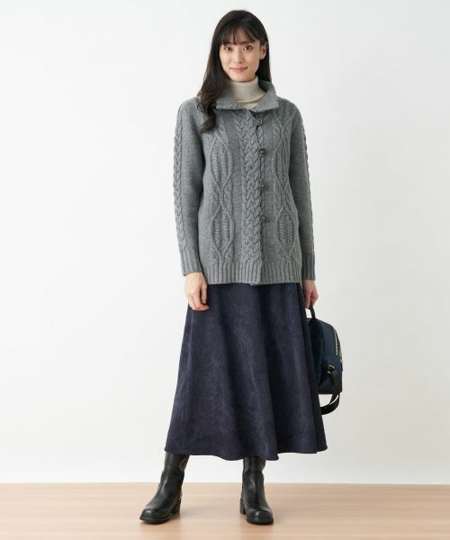 CARA O CRUZ / キャラ・オ・クルス ミニ・ひざ丈スカート | 洗える ウエスト伸縮のびのびコーデュロイのロングスカート | 詳細6