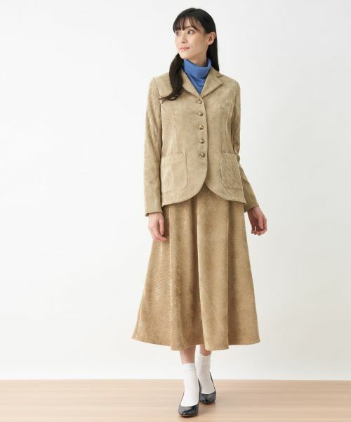 CARA O CRUZ / キャラ・オ・クルス ミニ・ひざ丈スカート | 洗える ウエスト伸縮のびのびコーデュロイのロングスカート | 詳細9