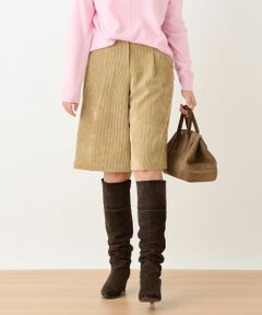 CARA O CRUZ / キャラ・オ・クルス ショート・ハーフ・半端丈パンツ | 洗える 後ろウエストゴム のびのびコーデュロイのハーフパンツ