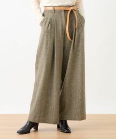 CARA O CRUZ / キャラ・オ・クルス その他パンツ | ウエスト伸縮ツイードのワイドパンツ