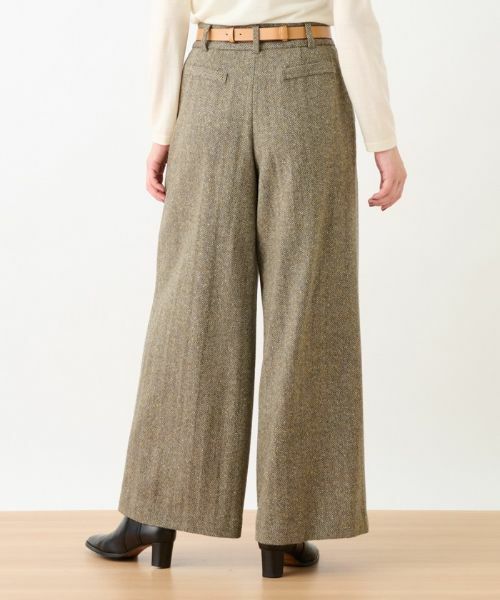 CARA O CRUZ / キャラ・オ・クルス その他パンツ | ウエスト伸縮ツイードのワイドパンツ | 詳細13