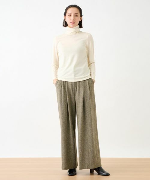 CARA O CRUZ / キャラ・オ・クルス その他パンツ | ウエスト伸縮ツイードのワイドパンツ | 詳細15