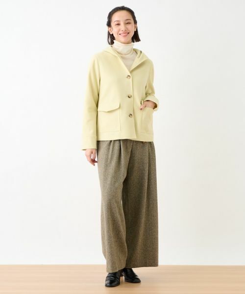 CARA O CRUZ / キャラ・オ・クルス その他パンツ | ウエスト伸縮ツイードのワイドパンツ | 詳細19