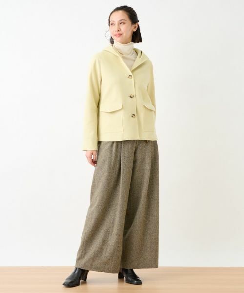 CARA O CRUZ / キャラ・オ・クルス その他パンツ | ウエスト伸縮ツイードのワイドパンツ | 詳細20