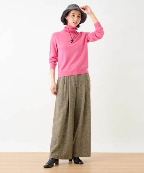 CARA O CRUZ / キャラ・オ・クルス その他パンツ | ウエスト伸縮ツイードのワイドパンツ | 詳細21