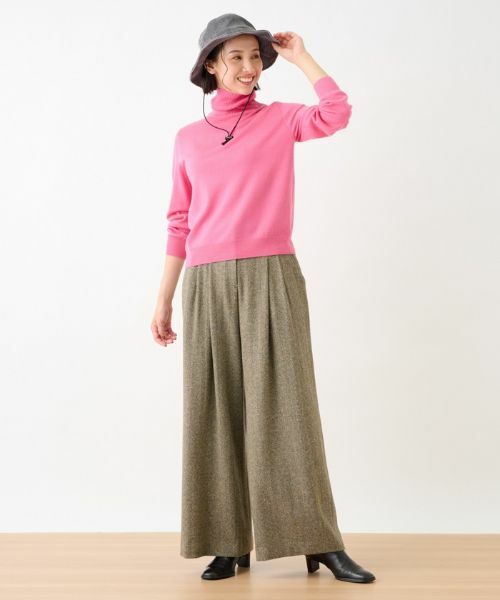 CARA O CRUZ / キャラ・オ・クルス その他パンツ | ウエスト伸縮ツイードのワイドパンツ | 詳細22