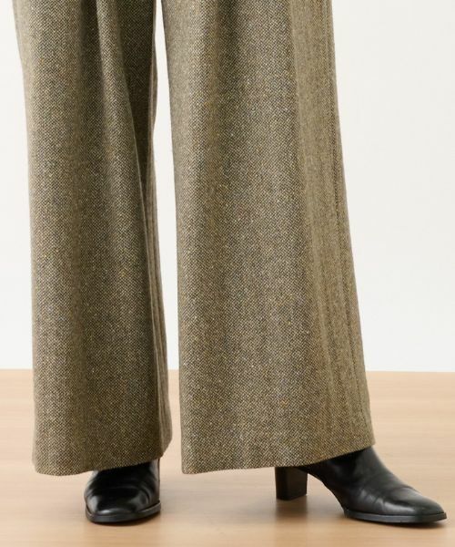 CARA O CRUZ / キャラ・オ・クルス その他パンツ | ウエスト伸縮ツイードのワイドパンツ | 詳細26