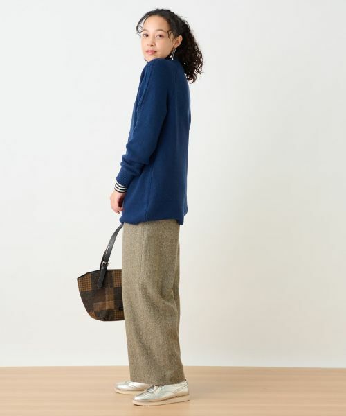 CARA O CRUZ / キャラ・オ・クルス その他パンツ | ウエスト伸縮ツイードのワイドパンツ | 詳細3