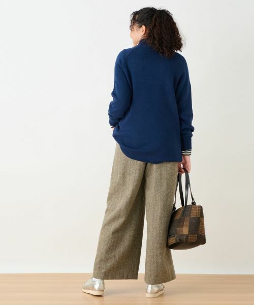 CARA O CRUZ / キャラ・オ・クルス その他パンツ | ウエスト伸縮ツイードのワイドパンツ | 詳細4