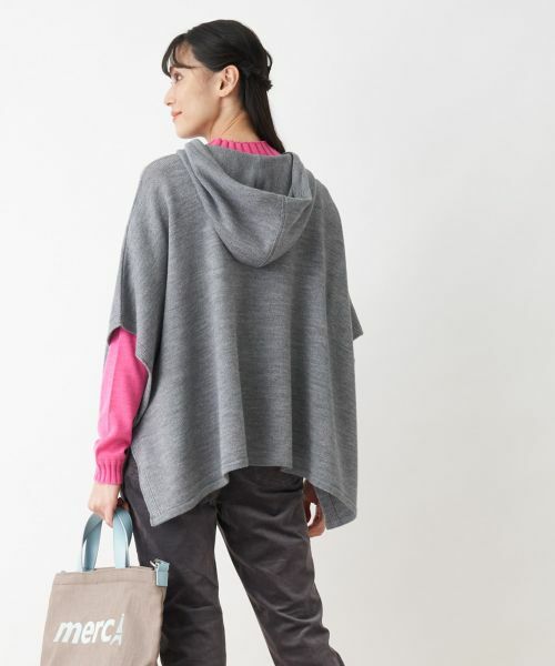 CARA O CRUZ / キャラ・オ・クルス その他アウター | 【秋旅】フーデットニットポンチョ | 詳細2