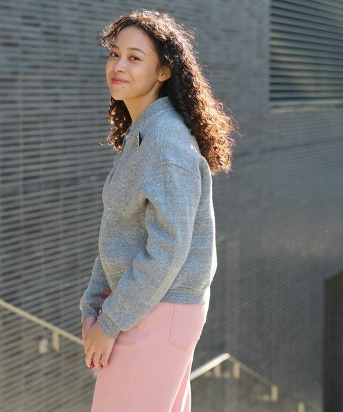 CARA O CRUZ / キャラ・オ・クルス その他アウター | ブローチ付 裏起毛ジップアップブルゾン | 詳細4