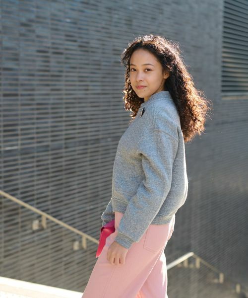 CARA O CRUZ / キャラ・オ・クルス その他アウター | ブローチ付 裏起毛ジップアップブルゾン | 詳細6