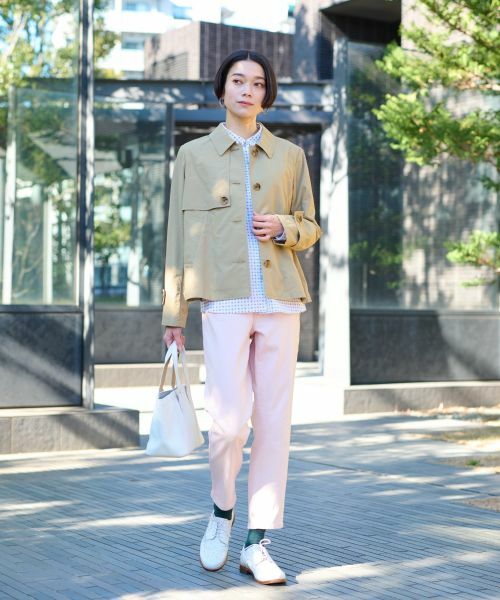 CARA O CRUZ / キャラ・オ・クルス テーラードジャケット | 撥水トレンチ風ショートジャケット | 詳細10