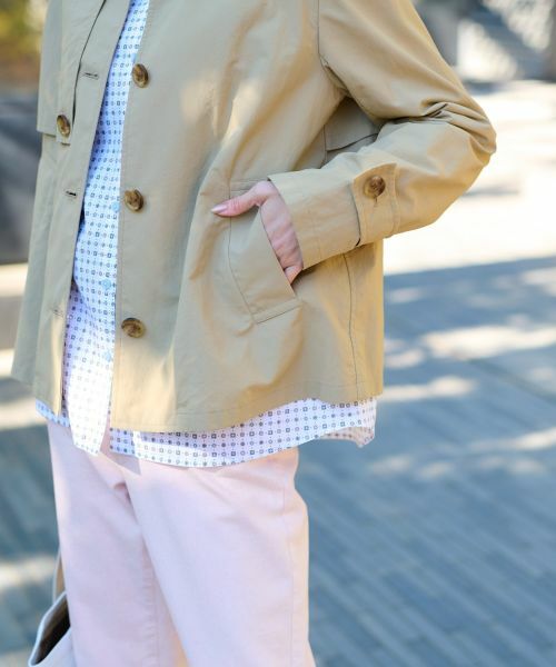 CARA O CRUZ / キャラ・オ・クルス テーラードジャケット | 撥水トレンチ風ショートジャケット | 詳細17