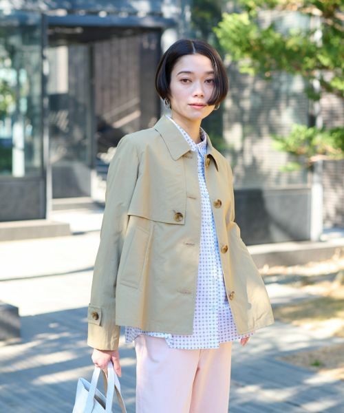 CARA O CRUZ / キャラ・オ・クルス テーラードジャケット | 撥水トレンチ風ショートジャケット | 詳細5