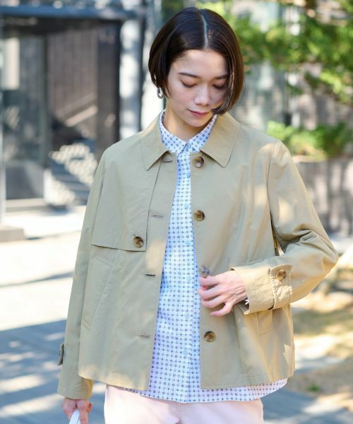 CARA O CRUZ / キャラ・オ・クルス テーラードジャケット | 撥水トレンチ風ショートジャケット | 詳細6