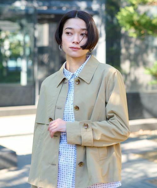 CARA O CRUZ / キャラ・オ・クルス テーラードジャケット | 撥水トレンチ風ショートジャケット | 詳細7