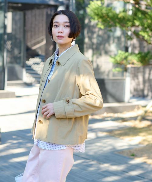 CARA O CRUZ / キャラ・オ・クルス テーラードジャケット | 撥水トレンチ風ショートジャケット | 詳細8