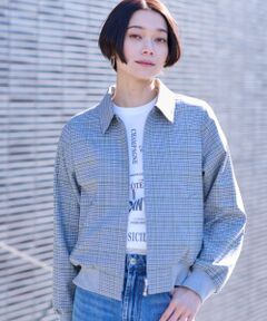 CARA O CRUZ / キャラ・オ・クルス その他アウター | のびのびチェックのジップアップジャケット