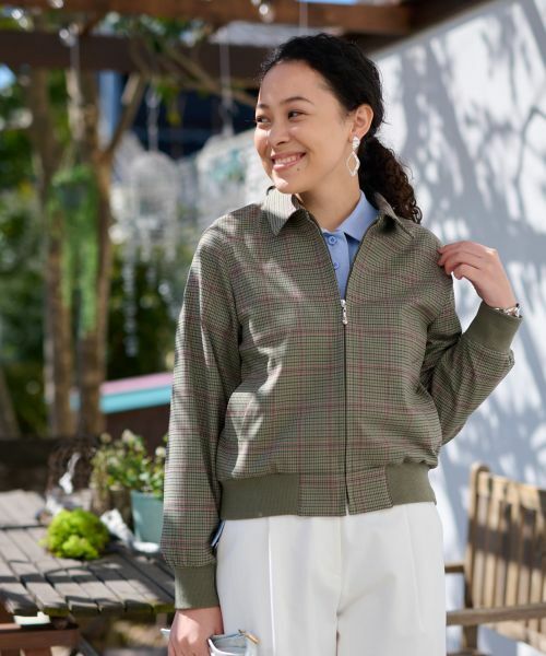 CARA O CRUZ / キャラ・オ・クルス その他アウター | のびのびチェックのジップアップジャケット | 詳細1