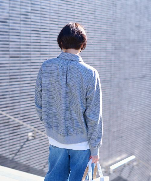 CARA O CRUZ / キャラ・オ・クルス その他アウター | のびのびチェックのジップアップジャケット | 詳細12