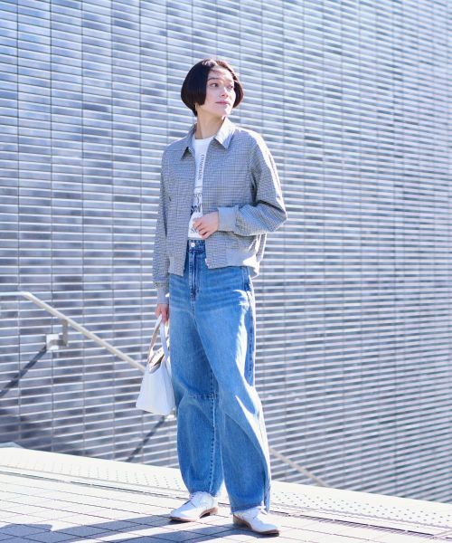 CARA O CRUZ / キャラ・オ・クルス その他アウター | のびのびチェックのジップアップジャケット | 詳細14