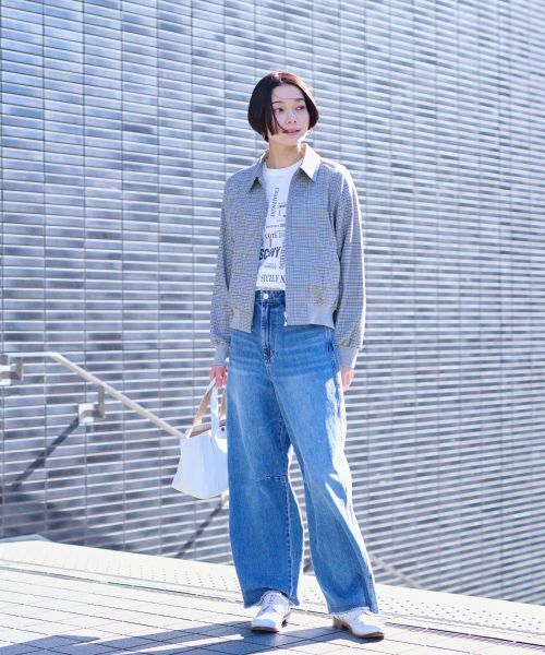 CARA O CRUZ / キャラ・オ・クルス その他アウター | のびのびチェックのジップアップジャケット | 詳細15