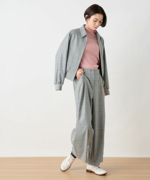 CARA O CRUZ / キャラ・オ・クルス その他アウター | のびのびチェックのジップアップジャケット | 詳細24