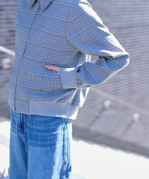 CARA O CRUZ / キャラ・オ・クルス その他アウター | のびのびチェックのジップアップジャケット | 詳細27