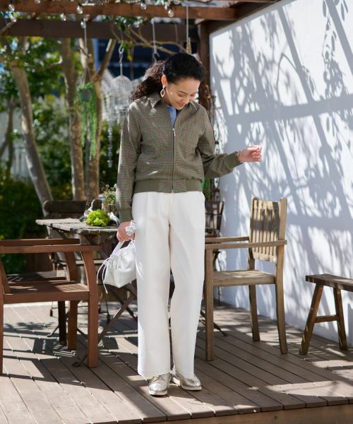 CARA O CRUZ / キャラ・オ・クルス その他アウター | のびのびチェックのジップアップジャケット | 詳細4