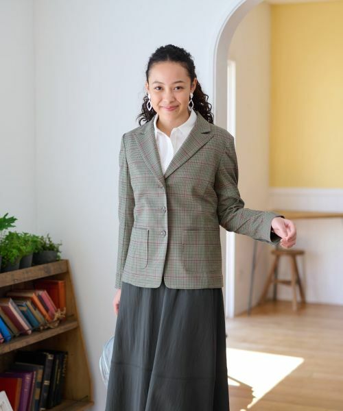 CARA O CRUZ / キャラ・オ・クルス テーラードジャケット | のびのび チェックジャケット | 詳細1