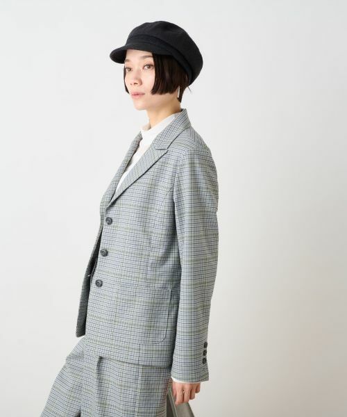 CARA O CRUZ / キャラ・オ・クルス テーラードジャケット | のびのび チェックジャケット | 詳細11