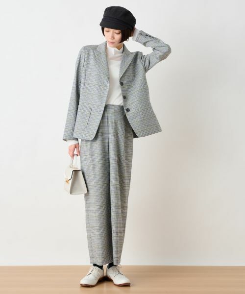 CARA O CRUZ / キャラ・オ・クルス テーラードジャケット | のびのび チェックジャケット | 詳細14