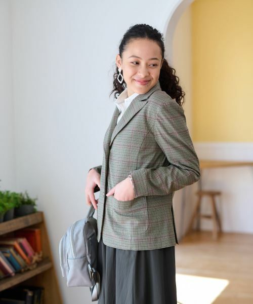 CARA O CRUZ / キャラ・オ・クルス テーラードジャケット | のびのび チェックジャケット | 詳細2