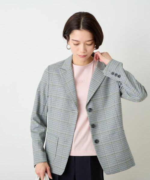 CARA O CRUZ / キャラ・オ・クルス テーラードジャケット | のびのび チェックジャケット | 詳細21