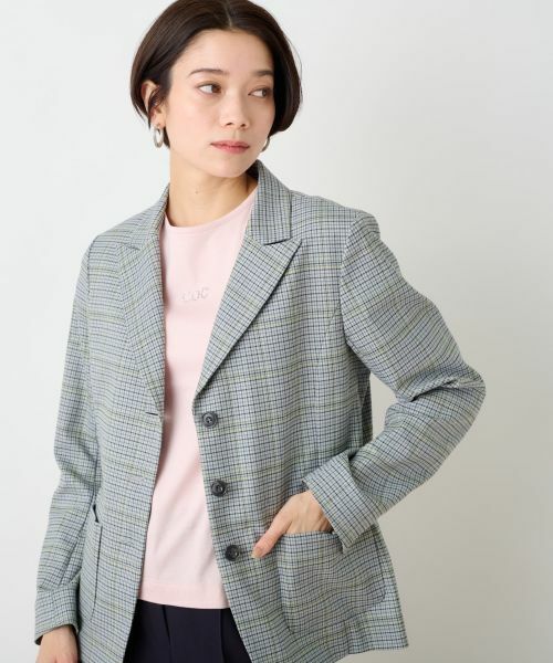 CARA O CRUZ / キャラ・オ・クルス テーラードジャケット | のびのび チェックジャケット | 詳細22