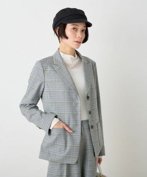 CARA O CRUZ / キャラ・オ・クルス テーラードジャケット | のびのび チェックジャケット | 詳細9