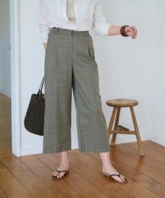 CARA O CRUZ / キャラ・オ・クルス その他パンツ | 後ろウエストゴム のびのびチェックのワイドパンツ